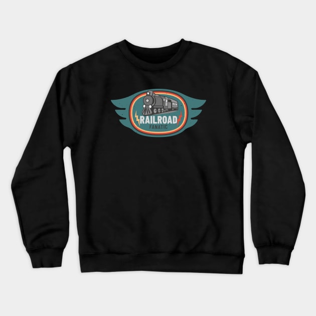 Railroad Fanatic Steam Locomotive Crewneck Sweatshirt by Foxxy Merch